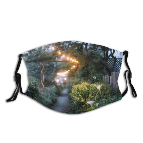 yanfind Idyllic Wooden Glow Ecology Illuminate Evening Twilight Silent Walkway Solitude Fence Picturesque Dust Washable Reusable Filter and Reusable Mouth Warm Windproof Cotton Face