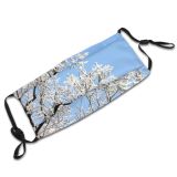 yanfind Winter Blossom Frost Sky Plant Spring Twig Tree Tree Branch Plant Freezing Dust Washable Reusable Filter and Reusable Mouth Warm Windproof Cotton Face