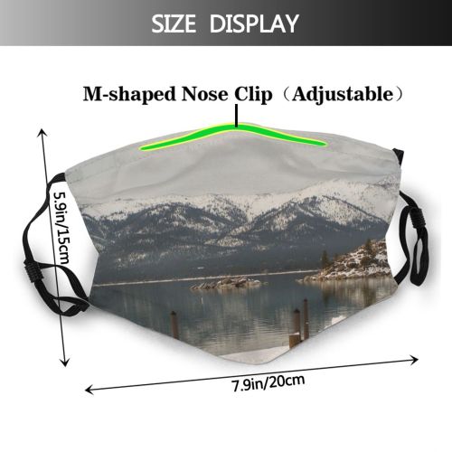 yanfind Landforms Lake Mountain Scenery Sky Range Highland Mountainous Lake Winter Sound Snow Dust Washable Reusable Filter and Reusable Mouth Warm Windproof Cotton Face