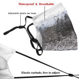 yanfind Winter Forest Snow Landscape Tree Forest Winter Natural Freezing Snow Atmospheric Wilderness Dust Washable Reusable Filter and Reusable Mouth Warm Windproof Cotton Face