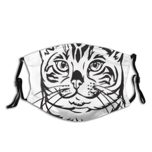 yanfind Isolated Whisker Cat Cute Lifestyles Cheerful Posing Watching Bengal Friendship Fluffy Art Dust Washable Reusable Filter and Reusable Mouth Warm Windproof Cotton Face
