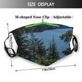yanfind Lake Pine Mountain Forest Evergreen Scenery Capped Peak Summit Trees Outdoors Snow Dust Washable Reusable Filter and Reusable Mouth Warm Windproof Cotton Face