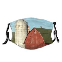 yanfind Building Wisconsin Barn United Field Area Rural Prarie Landscape Barn Roof Midwest Dust Washable Reusable Filter and Reusable Mouth Warm Windproof Cotton Face