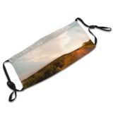yanfind Idyllic Sunset Field Dawn Road Forest Clouds Tranquil Scenery Sun Morning Rural Dust Washable Reusable Filter and Reusable Mouth Warm Windproof Cotton Face
