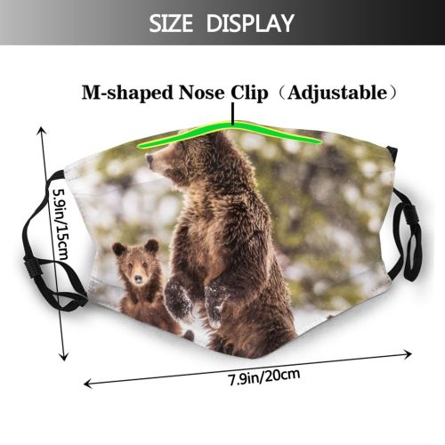 yanfind Four Grand Wild Care Tree Foreground Snow Camera Cub Family Forest Focus Dust Washable Reusable Filter and Reusable Mouth Warm Windproof Cotton Face