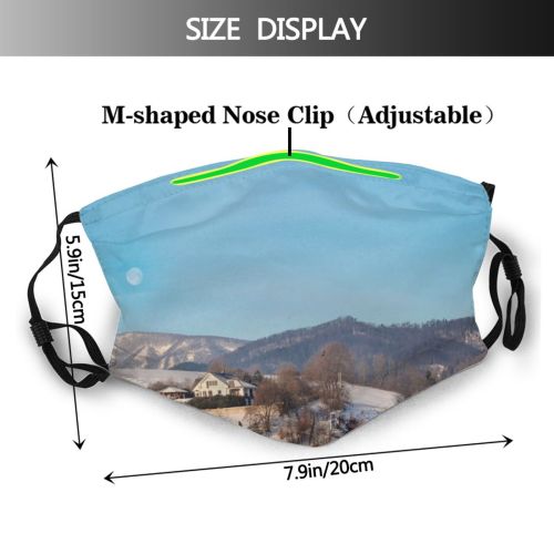 yanfind Europe Banska Slovakia Range Hill District Built Rural Tree Scene Snow City Dust Washable Reusable Filter and Reusable Mouth Warm Windproof Cotton Face