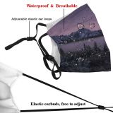 yanfind Ice Frost Grand Range Landscape Night Snow Forest Way Ridge Wyoming Sky Dust Washable Reusable Filter and Reusable Mouth Warm Windproof Cotton Face