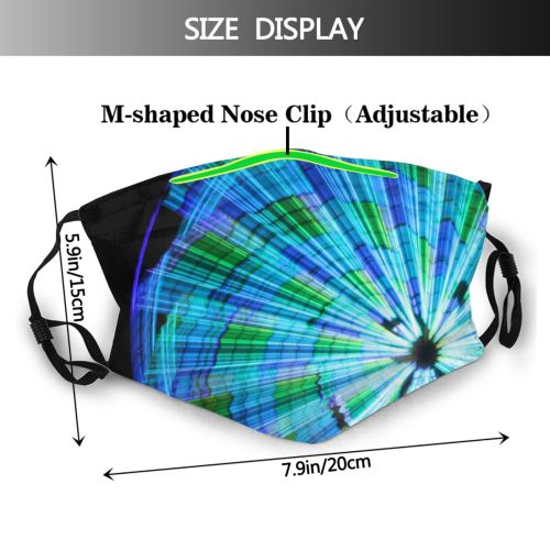 yanfind Motion Carousel Blur Night Reflextion Speed Tourist Colorfulness Ferris Big Light Movement Dust Washable Reusable Filter and Reusable Mouth Warm Windproof Cotton Face