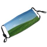 yanfind Field Summer Sky Meadow Tree Landscapes Grassland Spring Sky Grass Field Landscape Dust Washable Reusable Filter and Reusable Mouth Warm Windproof Cotton Face