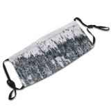 yanfind Idyllic Ice Pine Frosty Mountain Enviroment Snowy Rock Icy Coniferous Frozen Tranquil 011 Dust Washable Reusable Filter and Reusable Mouth Warm Windproof Cotton Face