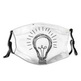 yanfind Childish Invention Lightbulb Brainstorm Chalk Curve Technology Inspiration Abstract Science Simple Thinking Dust Washable Reusable Filter and Reusable Mouth Warm Windproof Cotton Face