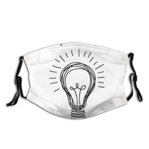 yanfind Childish Invention Lightbulb Brainstorm Chalk Curve Technology Inspiration Abstract Science Simple Thinking Dust Washable Reusable Filter and Reusable Mouth Warm Windproof Cotton Face