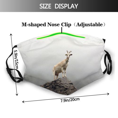 yanfind Goat Goats Goats Atmospheric Cow Antelope Fog Mist Family Sky Mountain Wildlife Dust Washable Reusable Filter and Reusable Mouth Warm Windproof Cotton Face