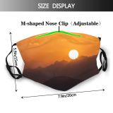 yanfind Italy Hour Silhouette Sunrise Golden Sunset Backlit Sky Mountains Dusk Dawn Sun Dust Washable Reusable Filter and Reusable Mouth Warm Windproof Cotton Face