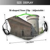 yanfind Wall Building Styles Medieval Ancient Fortification Historic Architecture Classic Facade Tower Milano Dust Washable Reusable Filter and Reusable Mouth Warm Windproof Cotton Face