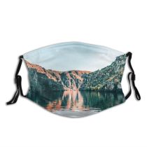 yanfind Idyllic Lake Calm Tranquil River Scenery Mountains Outdoors Peaceful Placid Serene Quiet Dust Washable Reusable Filter and Reusable Mouth Warm Windproof Cotton Face