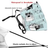 yanfind Looks Isolated Thoroughbred Life Little Cat Game Comic Cute Kitty Licking Box Dust Washable Reusable Filter and Reusable Mouth Warm Windproof Cotton Face
