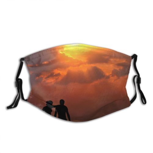 yanfind Romance Rest Boy Love Ray Horizon Sun Sunset Sea Sky Wave Couple Dust Washable Reusable Filter and Reusable Mouth Warm Windproof Cotton Face