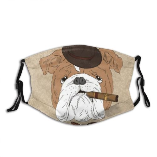 yanfind Fashion Cute English Dog Kid Puppy Child Detail Vintage Circus Design Beautiful Dust Washable Reusable Filter and Reusable Mouth Warm Windproof Cotton Face