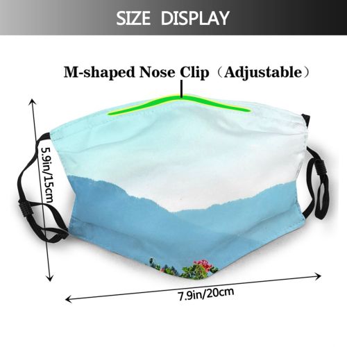 yanfind Flower Scenery Sky Natural Colours Vegetation Mountain Sky Landscape Flowers Light Hill Dust Washable Reusable Filter and Reusable Mouth Warm Windproof Cotton Face