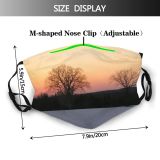 yanfind Winter Sky Horizon Morning Winter Natural Atmospheric Sweet Landscape Sky Sundown Snow Dust Washable Reusable Filter and Reusable Mouth Warm Windproof Cotton Face