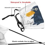 yanfind Isolated Platypus Childish Bird Simplified Cute Colorful Fauna Simple Design Toy Like Dust Washable Reusable Filter and Reusable Mouth Warm Windproof Cotton Face