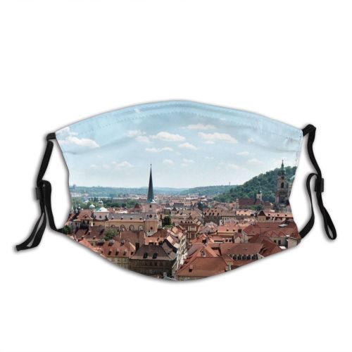 yanfind Town Settlement Prague Area Roofs City Sky Praha Moldo Roof Metropolitan Top Dust Washable Reusable Filter and Reusable Mouth Warm Windproof Cotton Face