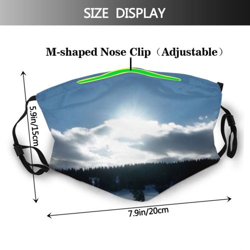 yanfind Cloud Sky Tree Morning Winter Atmospheric Freezing Snow Daytime Wilderness Snow Dust Washable Reusable Filter and Reusable Mouth Warm Windproof Cotton Face