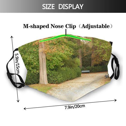 yanfind Path Bushes Natural Woody Landscape Leaf Tree Tree Garden Way Park Trunks Dust Washable Reusable Filter and Reusable Mouth Warm Windproof Cotton Face