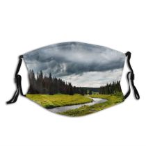 yanfind Idyllic Dawn Forest Clouds River Conifer Grass Dark Trees Outdoors Sky Grassland Dust Washable Reusable Filter and Reusable Mouth Warm Windproof Cotton Face