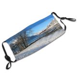 yanfind Ice Lake Daylight Frost Frosty Frozen Mountains Winter Snow Outdoors Season Trees Dust Washable Reusable Filter and Reusable Mouth Warm Windproof Cotton Face