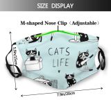 yanfind Looks Isolated Thoroughbred Life Little Cat Game Comic Cute Kitty Licking Box Dust Washable Reusable Filter and Reusable Mouth Warm Windproof Cotton Face