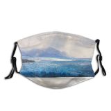yanfind Ice Mountain Snowy Icy Sea Clouds Beach Island Mountains Winter Sky Bay Dust Washable Reusable Filter and Reusable Mouth Warm Windproof Cotton Face