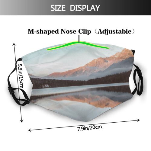 yanfind Lake Daylight Sunset Dawn Mountain Clouds River Conifer Peak Desktop Trees Outdoors Dust Washable Reusable Filter and Reusable Mouth Warm Windproof Cotton Face