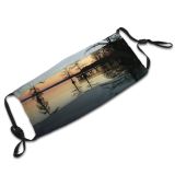 yanfind Winter Landscape Sky Reflection Beautiful Lake Ice Tree Natural Morning Atmospheric Evening Dust Washable Reusable Filter and Reusable Mouth Warm Windproof Cotton Face
