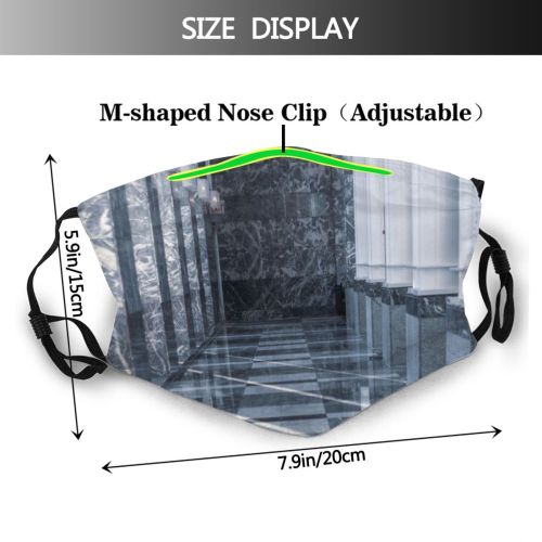 yanfind Lamps Structure Daylight Reflections Hallway Architectural Urban Modern Interior Floor Marble Columns Dust Washable Reusable Filter and Reusable Mouth Warm Windproof Cotton Face