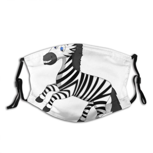 yanfind Isolated Smile Horse Safari Happiness Young Zebra Clipart Stripe Comic Cute Mascot Dust Washable Reusable Filter and Reusable Mouth Warm Windproof Cotton Face