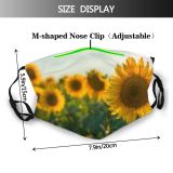 yanfind Blossom Sky Spring Flower Garden Flora Blooming Vibrant Meadow Plant Sunflower Space Dust Washable Reusable Filter and Reusable Mouth Warm Windproof Cotton Face
