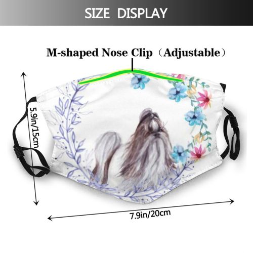 yanfind Abstract Isolated Contemplation Shaggy Young Cute Friendly Colorful Dog Puppy Pedigree Baby Dust Washable Reusable Filter and Reusable Mouth Warm Windproof Cotton Face