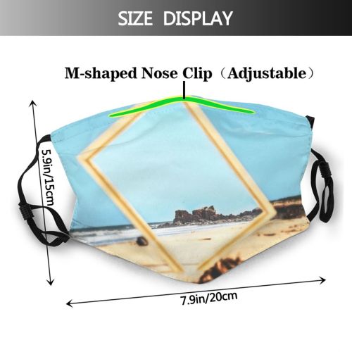 yanfind Idyllic Shore Coast Amazing Calm Seaside Shoreline Seacoast Rock Sea Summertime Coastline Dust Washable Reusable Filter and Reusable Mouth Warm Windproof Cotton Face