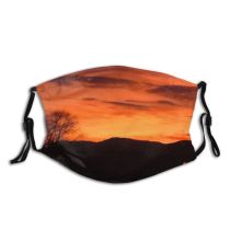 yanfind Winter Sky Utah Cloud Sunset Sky Clouds Mountain Vernal Afterglow Dusk Silhouette Dust Washable Reusable Filter and Reusable Mouth Warm Windproof Cotton Face