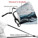 yanfind Icy Icee Frozen Horizon Snow Capped Sky Travel Cloudy Mountains Freezing Frosty Dust Washable Reusable Filter and Reusable Mouth Warm Windproof Cotton Face