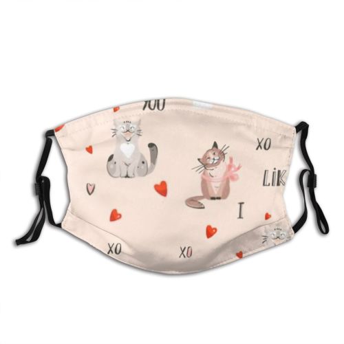 yanfind Abstract Fashion Meow Cat Cute Seamless Trendy Simple Baby Design Beautiful Modern Dust Washable Reusable Filter and Reusable Mouth Warm Windproof Cotton Face