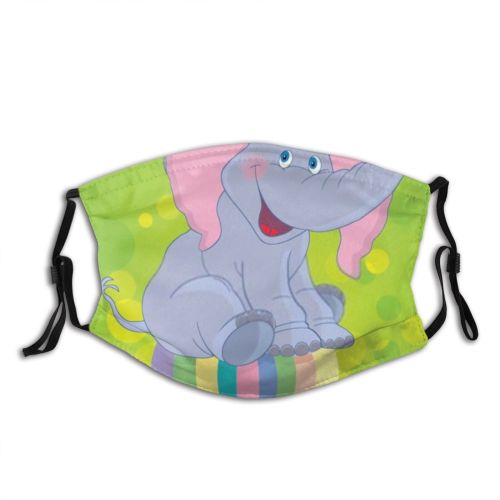 yanfind Elephant Performer Carnival Game Cute Comic Acrobat Balance Ball Trick Performance Circus Dust Washable Reusable Filter and Reusable Mouth Warm Windproof Cotton Face