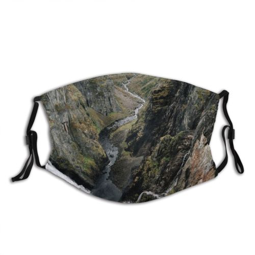 yanfind Idyllic Untouched Cascade Calm Flora Peace Wild Mountain Explore Highland Rock Waterfall Dust Washable Reusable Filter and Reusable Mouth Warm Windproof Cotton Face