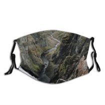 yanfind Idyllic Untouched Cascade Calm Flora Peace Wild Mountain Explore Highland Rock Waterfall Dust Washable Reusable Filter and Reusable Mouth Warm Windproof Cotton Face
