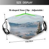 yanfind Winter Mist Hill Sky Winter Natural Atmospheric Fog Landscape Mountain Sky Snow Dust Washable Reusable Filter and Reusable Mouth Warm Windproof Cotton Face