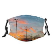 yanfind Idyllic Lamps Afterglow Sunset Dawn Clouds Tranquil Backlit Scenery Outdoors Sky Dusk Dust Washable Reusable Filter and Reusable Mouth Warm Windproof Cotton Face