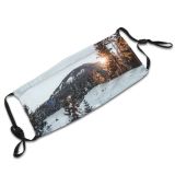yanfind Ice Glacier Daylight Sunset Frost Hike Frosty Mountain Icy Ski Climb Evergreen Dust Washable Reusable Filter and Reusable Mouth Warm Windproof Cotton Face