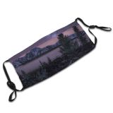 yanfind Ice Frost Grand Range Landscape Night Snow Forest Way Ridge Wyoming Sky Dust Washable Reusable Filter and Reusable Mouth Warm Windproof Cotton Face